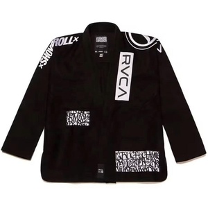Kimono de Jiu-Jitsu Brésilien (BJJ) Noir de Qualité Supérieure, Confortable, avec Broderies Blanches, 100% Coton Lavé, Professionnel - Product Image 6