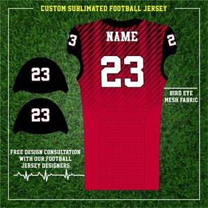 Maillot de football américain sublimé ROUGE Modèles de maillot de football américain sublimés Ensemble d'uniformes de football américain - Product Image 3