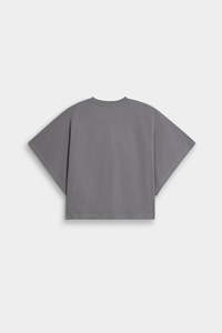 Camiseta Gris Holgada de Manga Capa para Mujer, de Alta Calidad, Color Sólido, Estilo Urbano Personalizado, Informal - Product Image 5