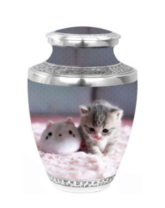 Urnes de crémation en aluminium de nouvelle conception de Jésus sur la croix avec le sac libre de velours - Product Image 6