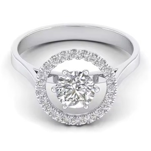 Bijoux fins personnalisés 14K 18K 22K or blanc plaqué rhodium taille ronde 1Ct bagues solitaires en diamant de laboratoire pour les femmes - Product Image 2