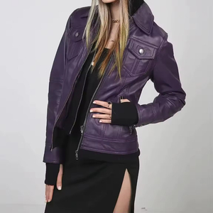 Protección para todo tipo de clima, ajuste a medida y bolsillos funcionales mezclados en esta elegante chaqueta de cuero genuino para mujer para cada atuendo - Product Image 4