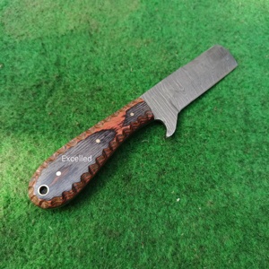 มีดตัดวัวเหล็กดามัสกัสใช้สำหรับตั้งแคมป์ล่าสัตว์มีดคาวบอยแบบตายตัวพร้อมปลอกหนังมีดแบบญี่ปุ่น - Product Image 3