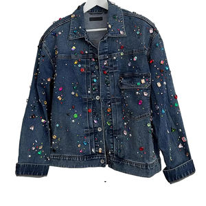 Vestes en jean pour hommes les plus vendues, jeans en denim, vestes en jean personnalisées d'hiver avec strass, services OEM, MOQ faible - Product Image 1