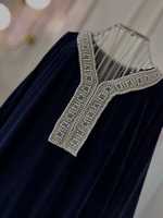 AWAIS HOUSE Vente en gros Abaya Kaftan Dubaï Grande Taille Traditionnel Musulman en Velours avec Doublure en Polyester Satiné, Perlé à la Main pour Adultes