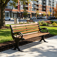 Banc d'extérieur OEM/ODM pour parcs et cours – Siège en bois massif, structure en aluminium moulé, écologique et durable