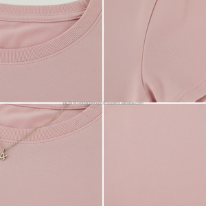 Women's Regular Fit Custom Blank Plain <b>Crop</b> <b>Top</b> Shirts OEM ODM Gym Cropped Tee Shirt 100% Cotton Breathable Summer Fashion New - Product Image 5