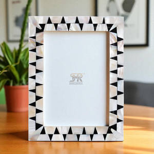 Cadre photo en résine incrustée d'os fait main de qualité supérieure, nacre, design nacré, 3 tailles pour l'arrière, pour la maison moderne - Product Image 5