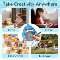 Mini blocs-notes LCD Rocket pour enfants, bloc-notes électronique numérique à dessin animé avec batterie, personnalisable
