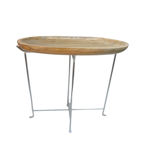 Diseño elegante Color Natural Hierro/Madera Mesa marroquí Mejor forma Uso para el hogar y muebles de hotel personalizados - Product Image 1