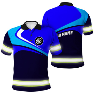 Personnalisable Hi Vis Polo Shirt Réfléchissant Bleu Néon Unisexe Summer Safety Workwear Company Team Group avec Logo personnalisé Nom - Product Image 1