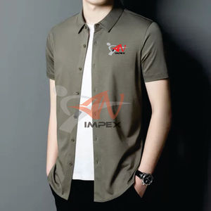 Camisa de franela de algodón informal para hombre Impresión personalizada de alta calidad 100% Botones de tela de satén de algodón Material personalizado flexible Primavera - Product Image 2