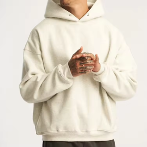 Custom Heavyweight Basic Cotton Terry Fleece Bolsillo oculto Sudadera con capucha de gran tamaño de algodón de los hombres sudaderas con capucha - Product Image 4