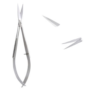 Tijeras Micro Puntiagudas de acero inoxidable para recortar cejas, tijera artesanal, suave, afilada, Color Plasma negro para cejas de precisión - Product Image 6