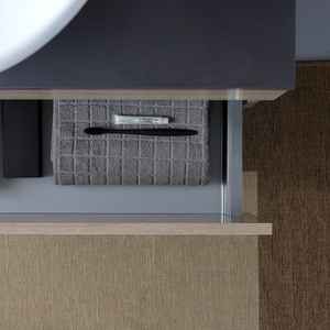 Mueble de Baño Suspendido de 80 cm con Encimera de Madera Antracita, Juego Complementario para Lavabo de Encimera Shanghai - Product Image 5