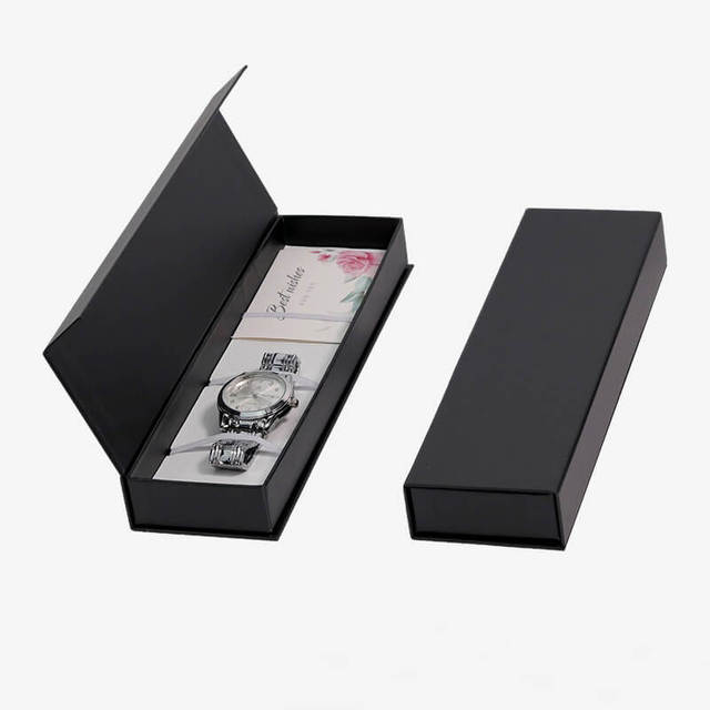 Custom Logo Book Shape Magnetic Jewelry Box Paper Packaging for Watches