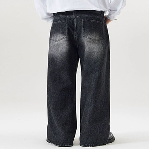 Light Washed Woven Sweatpants Custom <b>Men's</b> Baggy Denim, High Waist <b>Wide</b> <b>Leg</b> <b>for</b> Summer Casual - Product Image 3