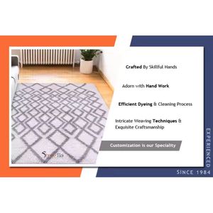 Meilleure vente moderne abstrait laine tissé tapis plat tissage doux gland lavable PET amical antidérapant écologique intérieur vie - Product Image 6