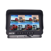 Moniteur étanche IP69K 5.9G résistant aux chocs | Écran quadruple 10,1 pouces 1080P 4 canaux avec DVR intégré | Kit de recul sans fil pour camion et bus