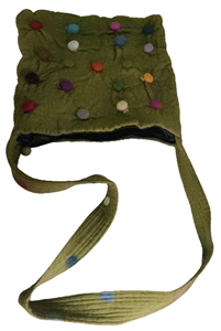 Handmade High Quality <b>Kids</b> Coin Purse Multicolor Felt Ball Embellished Zippered Fabric <b>Handbag</b> - Product Image 2