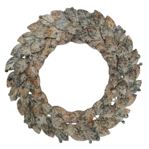 Sky Blue <b>Flower</b> & Leaf Metal Wreath Modern Design <b>Wall</b> Hanging Wreath for Home Front Door <b>Wall</b> <b>Decorative</b> Metal Wreath - Product Image 2