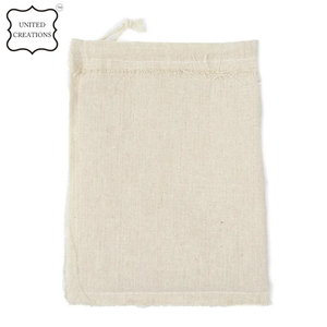 Sac à cordon en coton biologique écologique personnalisé, petite toile blanche avec logo imprimé pour le shopping - Product Image 5