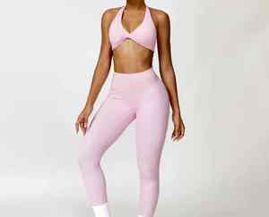 ชุดโยคะออกกำลังกายสำหรับผู้หญิงผ้าโพลีเอสเตอร์ - Product Image 5