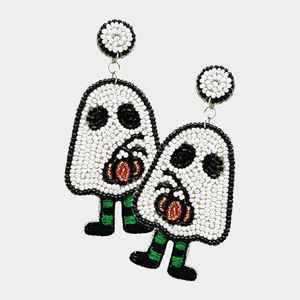 Boucles d'oreilles de Noël Père Noël faites à la main avec crochet en acier inoxydable Boucles d'oreilles de mode pour femmes - Product Image 5