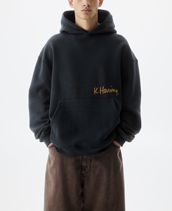 2024 nuevo estilo de los hombres Sudadera con capucha informal de gran tamaño GSM hombro caído holgado ajuste cómodo forrado de punto de talla grande personalizado OEM - Product Image 5