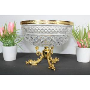 Joli bol à fruits et noix en verre et métal Pièce élégante Cadeau de mariage Nouvelle arrivée Vaisselle authentique - Product Image 3