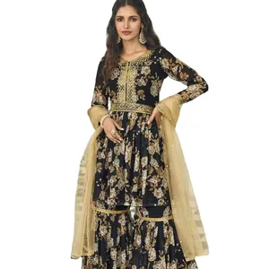 Western Indian Style Heavy Anarkali style embroidery Indian & Pakistani clothing women Fancy Clothing Wholesale In India