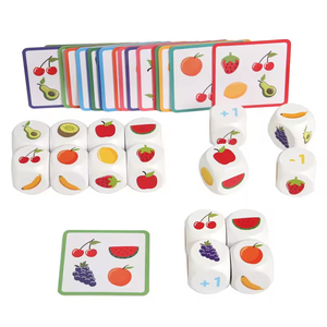 Juego de batalla de dados de frutas de educación temprana para niños, tarjetas de memoria cognitivas, juego de juguetes educativos de clasificación de mesa de madera para niños - Product Image 2