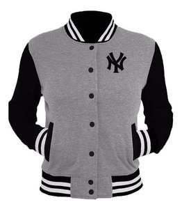 Veste universitaire à col montant pour homme, manches en cuir et corps en laine, blouson bombardier baseball Letterman avec logo sur le devant - Product Image 6