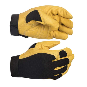 Guantes DE TRABAJO tácticos con logotipo personalizado Guantes de mecánico de seguridad de Palma de cuero sintético para trabajo al aire libre Mano de montaje vintage - Product Image 6