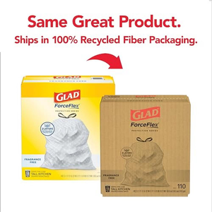 Bolsas de Basura Glad ForceFlex Altas para Cocina, con Cordón, de Plástico Grueso y Transparente, 13 Galones, Sin Fragancia, 110 Unidades - Product Image 6