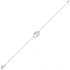 925 Sterling <b>Silver</b> Fine Charm Bracelet Two Heart Design Chain with <b>Pen</b> White Color - Product Image 3