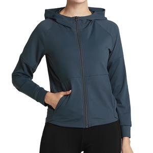 Chaqueta de Forro Polar con Capucha de Manga Corta para Mujer, Resistente al Viento, Ecológica, de Secado Rápido, Transpirable, con Acabado Lavado y Detalle de Insignia, para Correr - Product Image 5