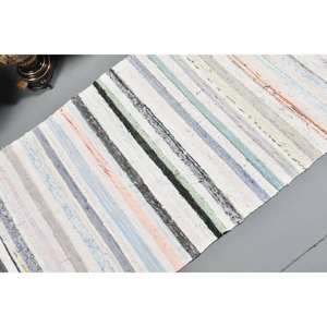 Alfombra de lana turca vintage, rústica, blanca y roja, diseño de retales de área grande de 25x48 pies para sala de estar, dormitorio, pasillo, respaldo de látex - Product Image 5