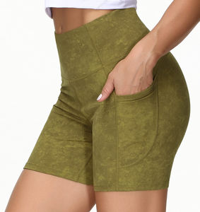 Short de sport respirant taille haute pour femme décontracté coton polaire Gym Shorts de course tissu mi-éponge vente chaude - Product Image 1