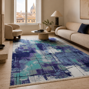 Tapis lavable moderne RW7031 Halcyon Navy de Rug Weavers, chenille lavable, 10 tailles, vente en gros et dropshipping - Product Image 4