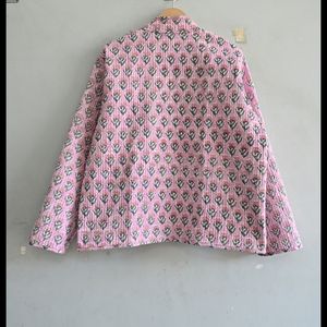 Veste imprimée matelassée réversible Handblock veste à imprimé floral Boho indien Vintage fait à la main à manches longues manteaux veste pour femmes - Product Image 3