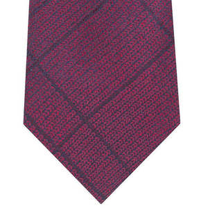 Cravatta da uomo Calvin Klein 100% seta jacquard, design slim a quadri, colore bordeaux, taglia regolare, stile classico, ideale per regali - Product Image 3