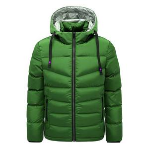 Chaqueta de invierno impermeable para hombre de estilo callejero, chaqueta acolchada con cremallera de poliéster de nailon con capucha y bolsillos, Material de talla XS de 500g - Product Image 1