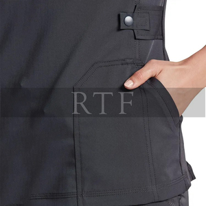 Uniformes hospitaliers unisexes écologiques, col en V, bouton pression, en tissu doux, pour soins infirmiers, ensembles de gommage médical pour femmes - Product Image 2