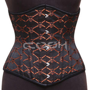 <b>Underbust</b> Waist Training Skull Brocade <b>Corset</b> Gothic Fashion Wear Garments Ladies Clothing Manufacturer - Product Image 1