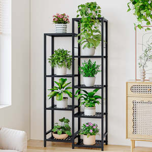 Pot de fleurs moderne et unique avec support, pour intérieur et extérieur, pour table, toit, balcon, revêtement en poudre - Product Image 4