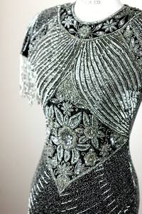 Robe de soirée longue en A, brodée, de luxe, faite à la main, pour femmes, décontractée, pour bal, formelle, cocktail, grande taille, perles, dîner - Product Image 4