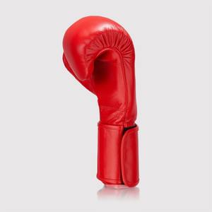 Équipement d'entraînement à lacets en cuir imprimé rouge et blanc de haute qualité personnalisé OEM pour les gants de frappe de kickboxing et de sparring - Product Image 6
