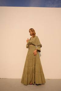 <b>Gypsy</b> Breeze Women's Vintage <b>Long</b> Sleeve A-Line 100% Cotton Breathable Set - Product Image 5