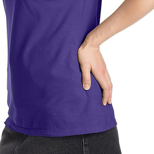 เสื้อกีฬาแขนสั้นสำหรับผู้หญิง, ลำลองเสื้อออกกำลังกายแขนสั้นเสื้อลำลองดีไซน์สีพื้นเสื้อยืดกันความชื้นต่ำ - Product Image 2